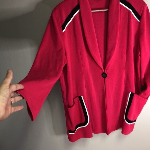 MISOOK EXCLUSIVELY one button knit blazer pockets size 1X - Picture 2 of 7